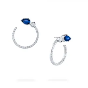 Birks Splash Diamond and Sapphire Small Hoops Earrings