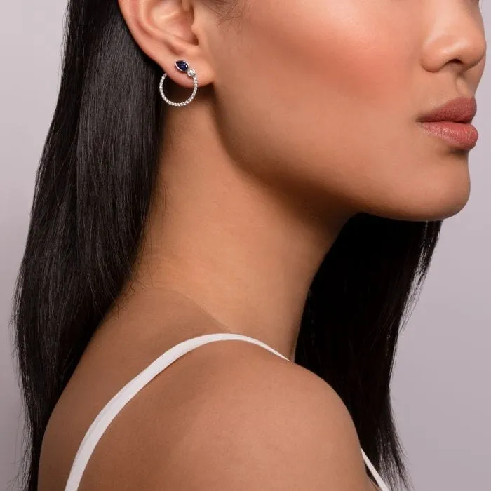 Birks Splash Diamond and Sapphire Small Hoops Earrings