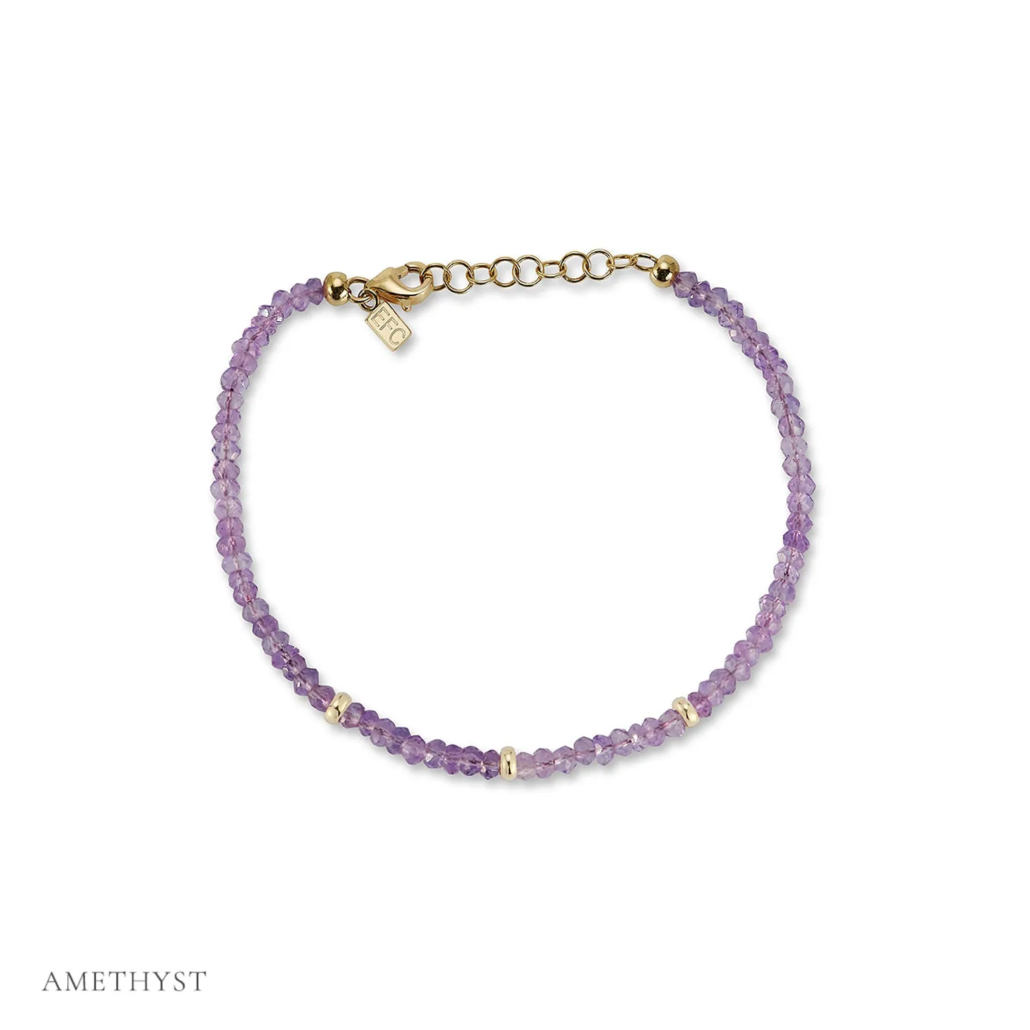 Birthstone Bead Bracelet In Amethyst