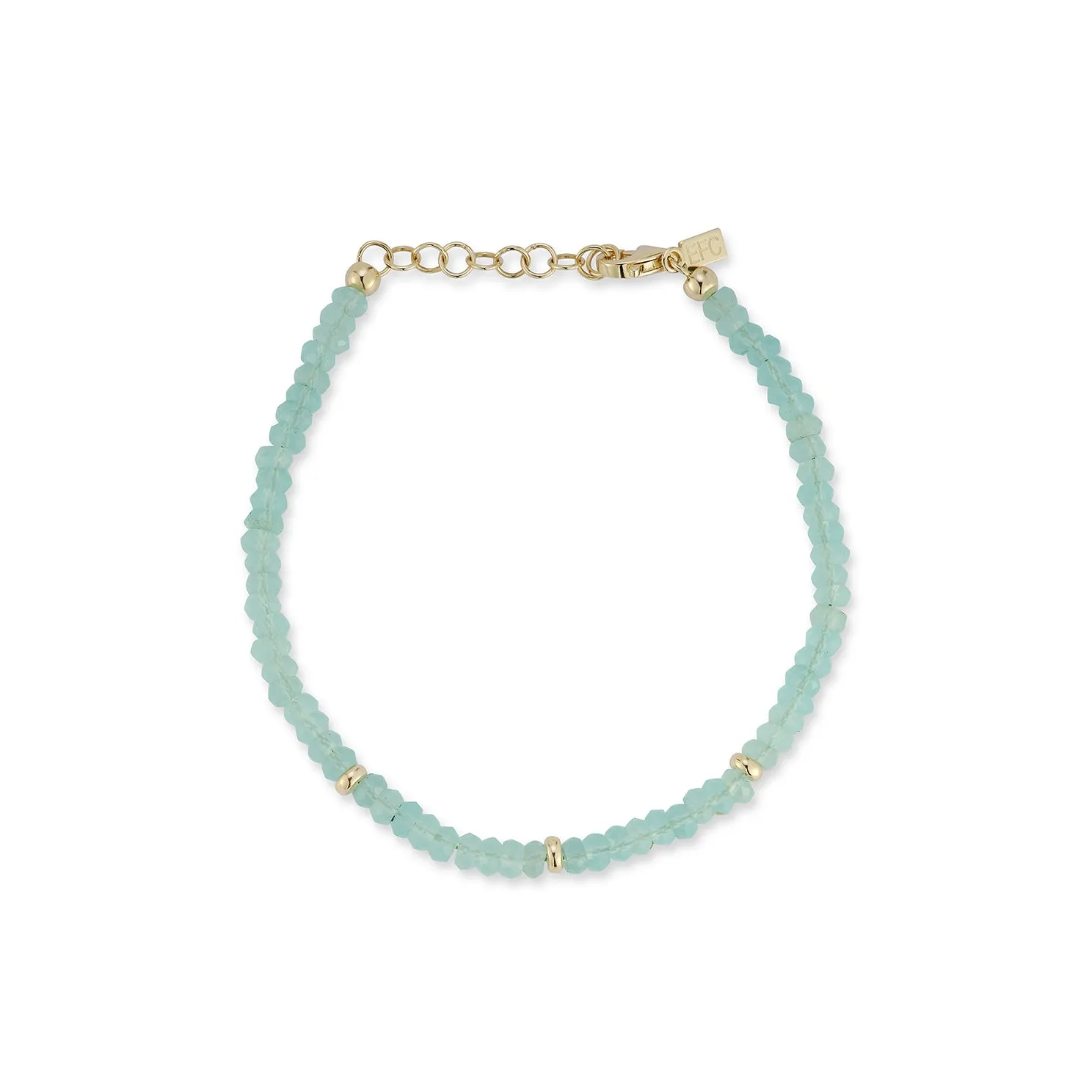 Birthstone Bead Bracelet  In Chalcedony