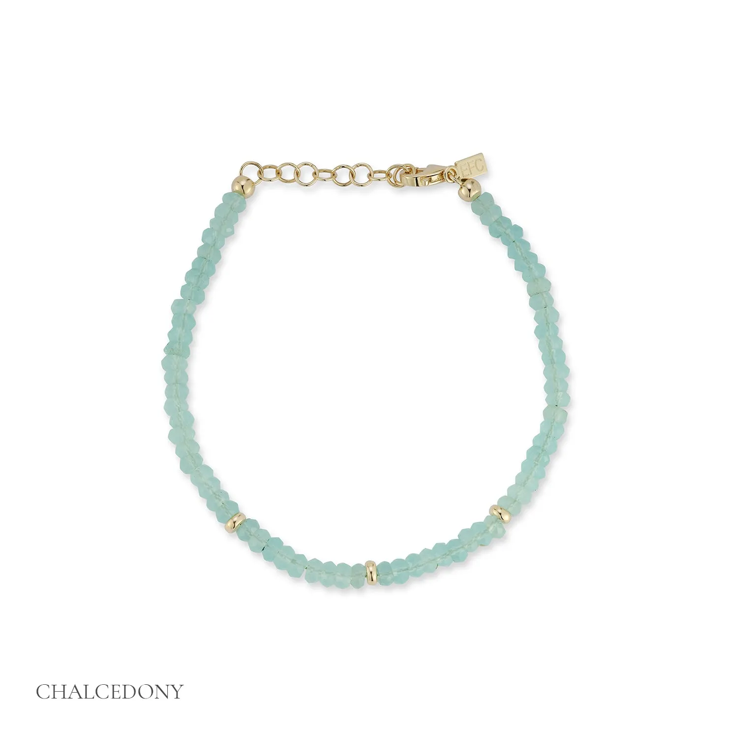 Birthstone Bead Bracelet  In Chalcedony