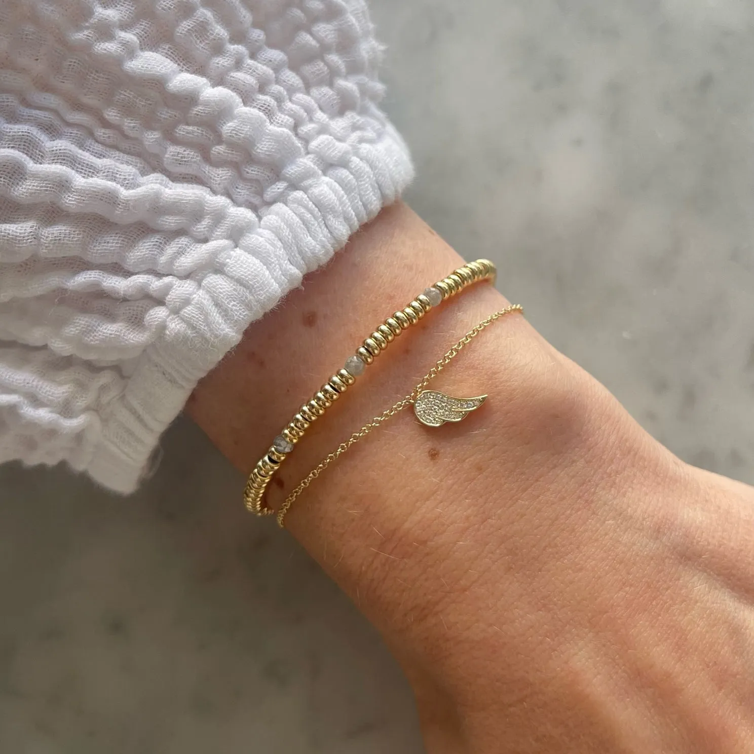 Birthstone Bead Bracelet In Diamond