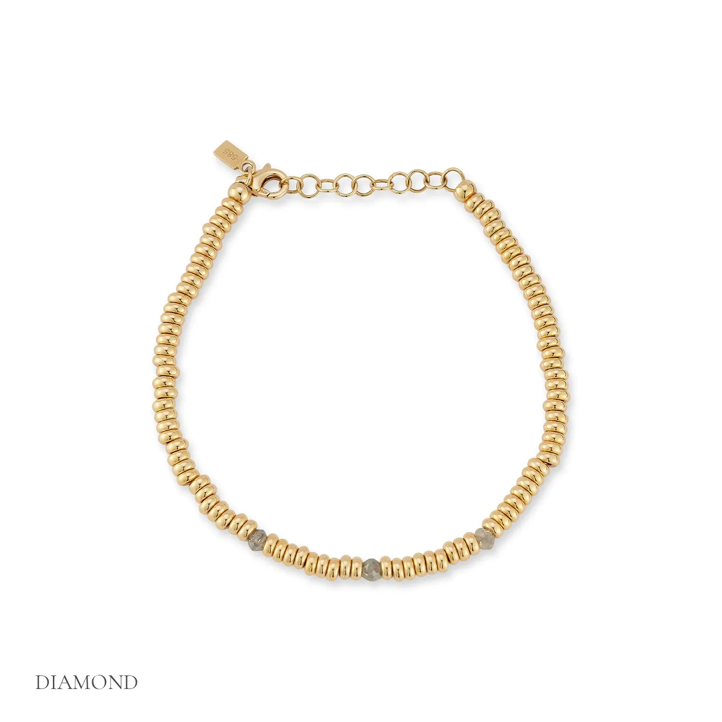Birthstone Bead Bracelet In Diamond