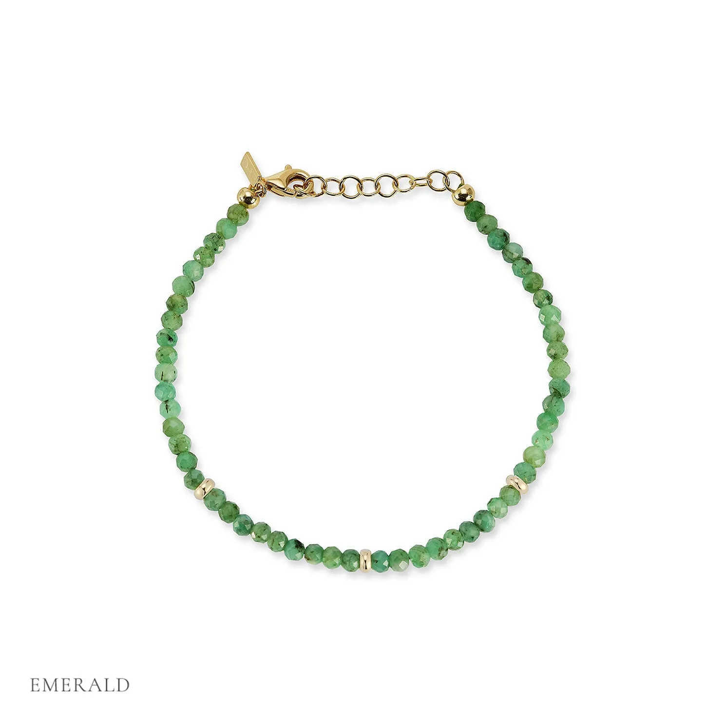 Birthstone Bead Bracelet In Emerald