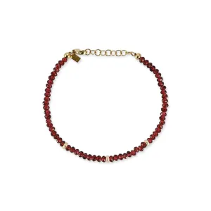 Birthstone Bead Bracelet In Garnet