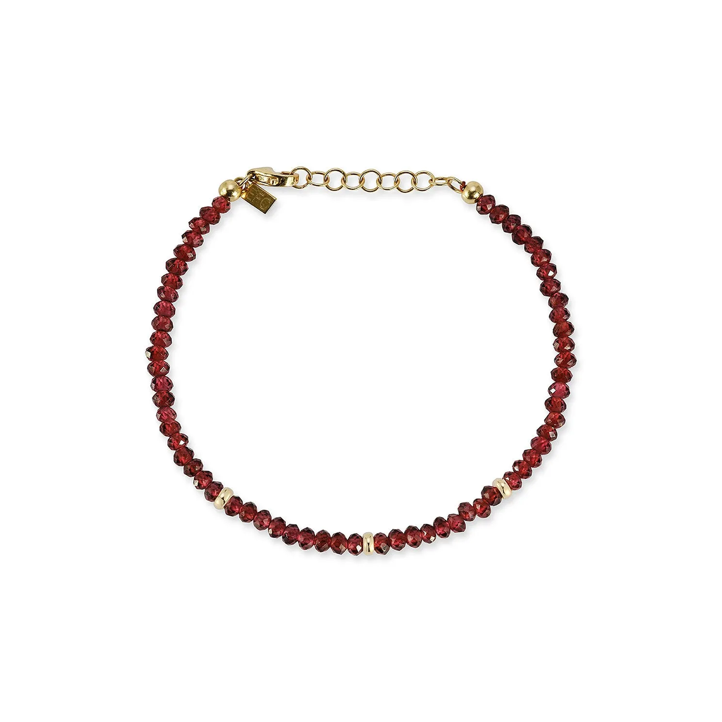 Birthstone Bead Bracelet In Garnet