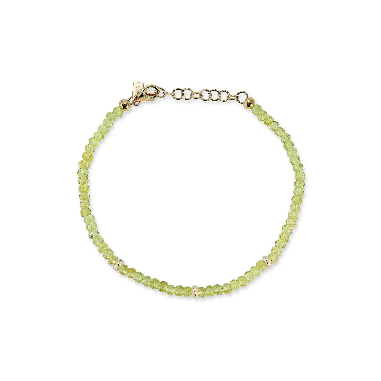 Birthstone Bead Bracelet In Peridot