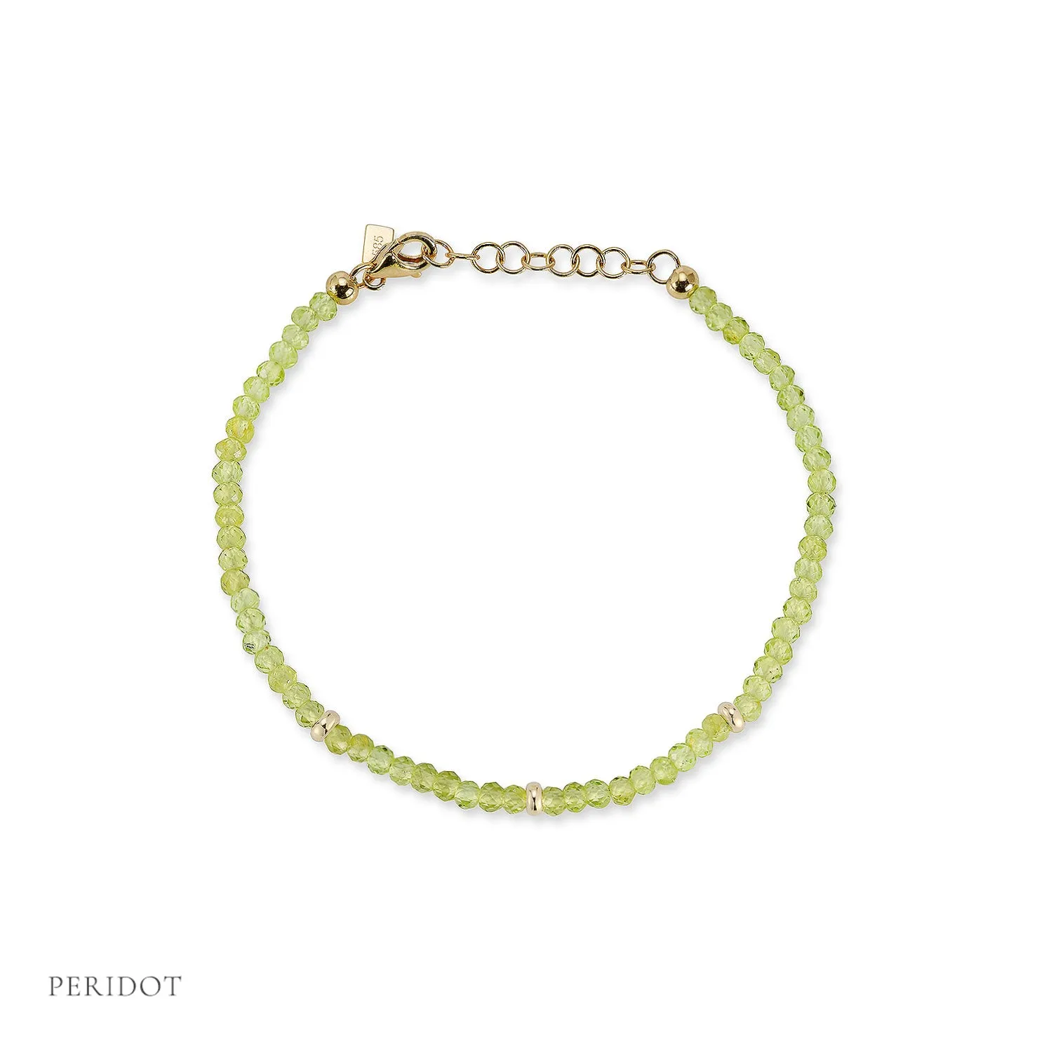 Birthstone Bead Bracelet In Peridot
