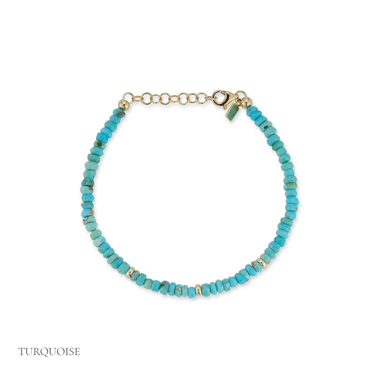 Birthstone Bead Bracelet In Turquoise
