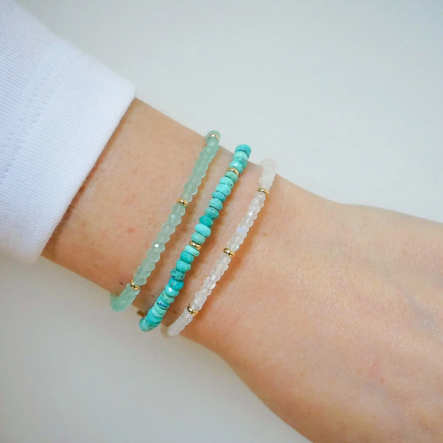 Birthstone Bead Bracelet In Turquoise