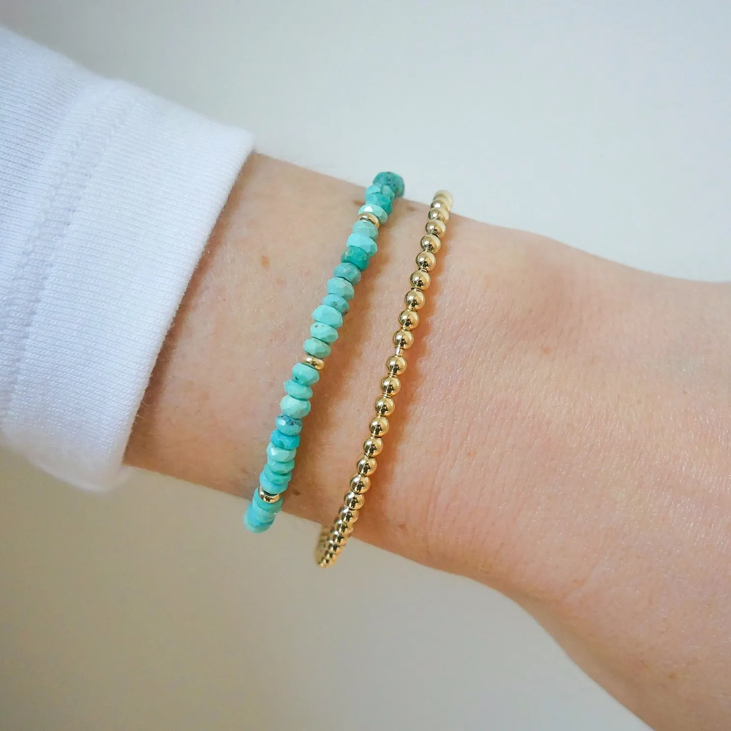 Birthstone Bead Bracelet In Turquoise