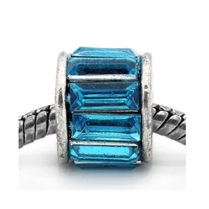 Birthstone Spacer Bead Charm for European Snake chain Charm Bracelet