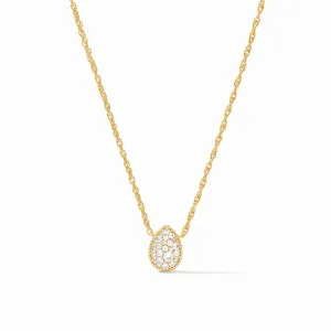 Birthstone Teardrop Delicate Necklace - Diamond - CZ - April