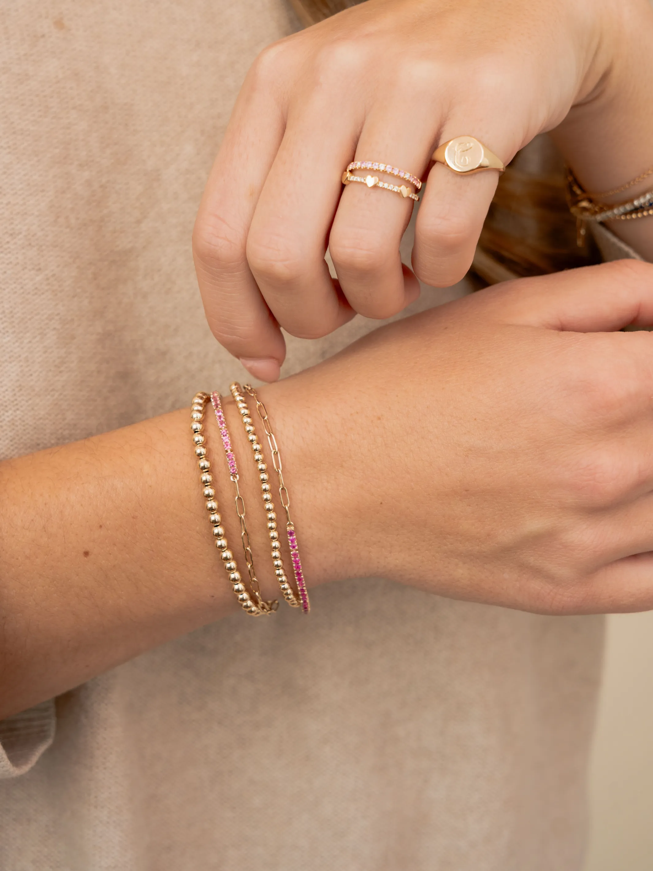 Birthstone Tennis Bracelet - October 14K