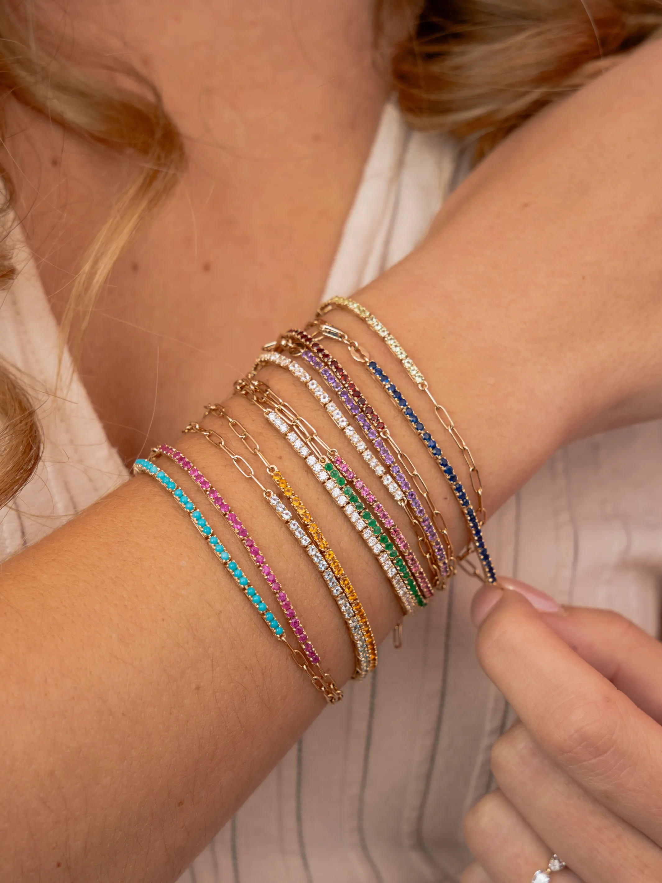 Birthstone Tennis Bracelet - October 14K