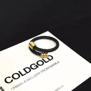 Black & Gold Rope Ring