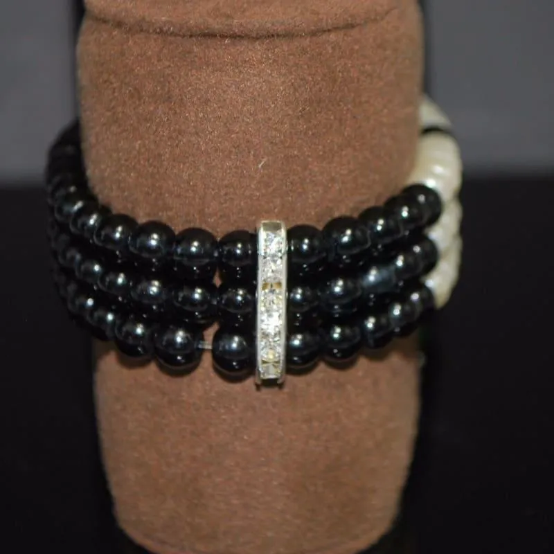 Black and White Colorblock Bracelets