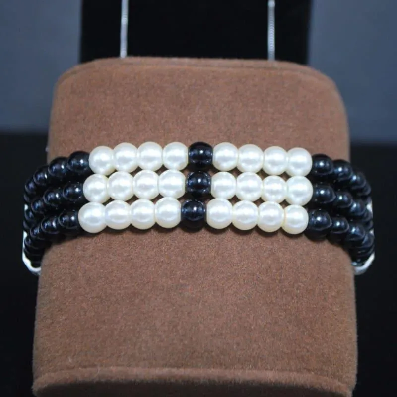 Black and White Colorblock Bracelets