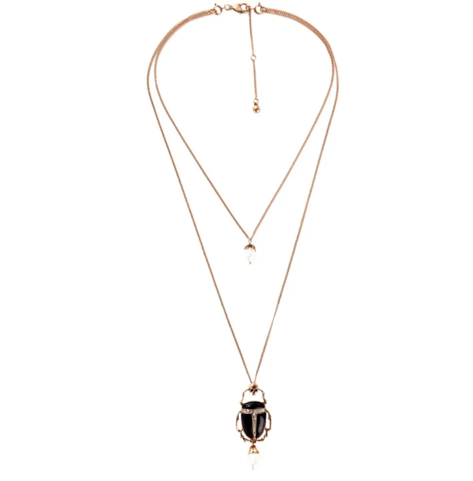 Black Scarab Beetle Necklace