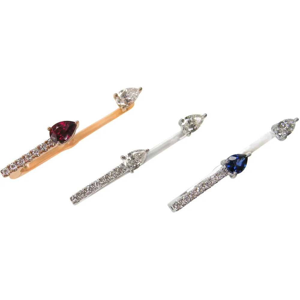Blue Sapphire & Diamond Vine Lobe Earring