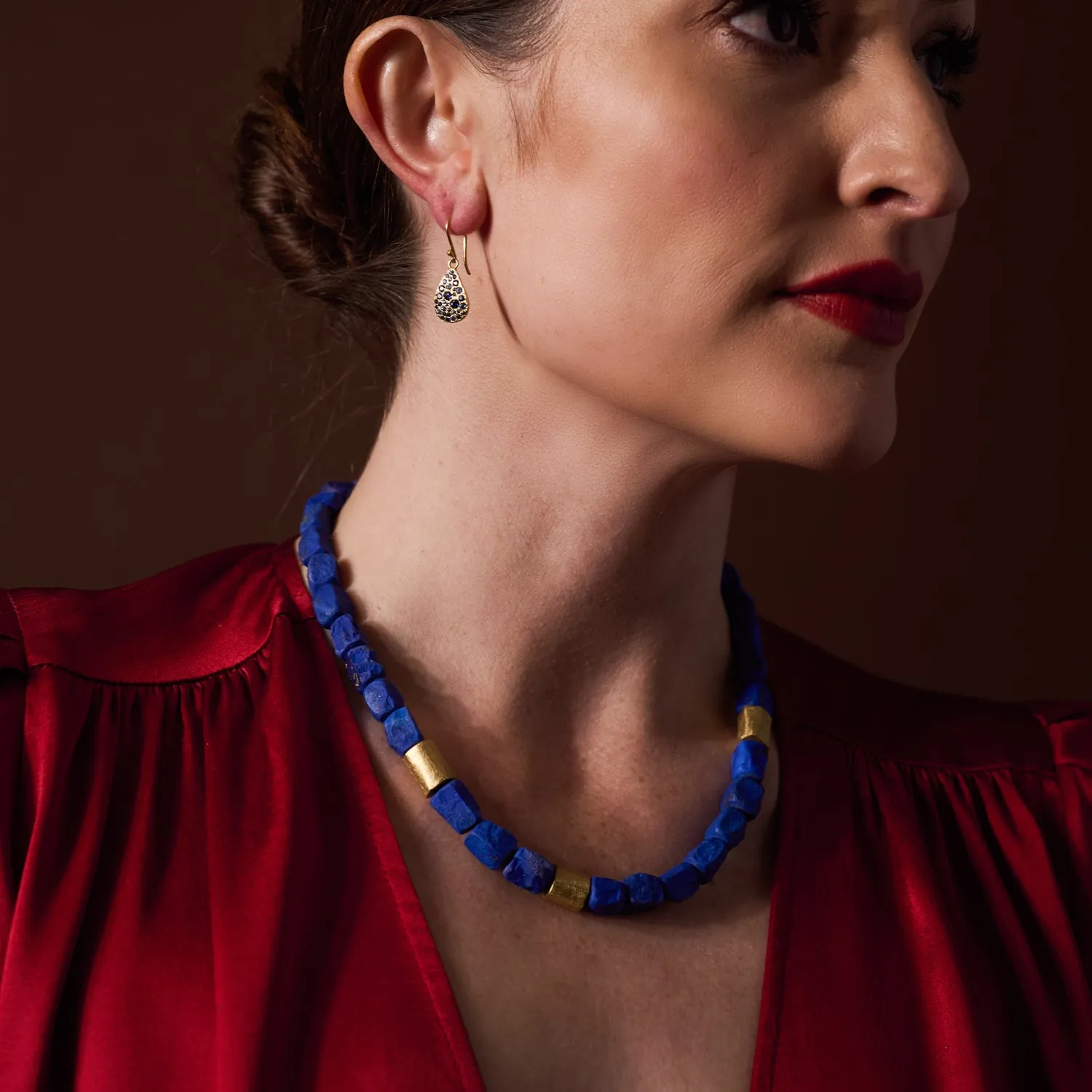Blue Sapphire Drop Earrings