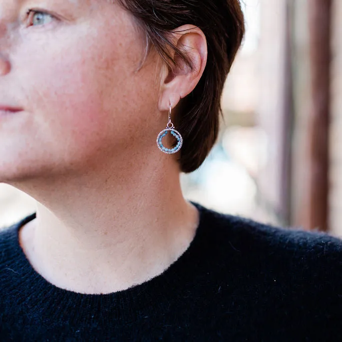 Blue Sapphire Geode Earrings, small