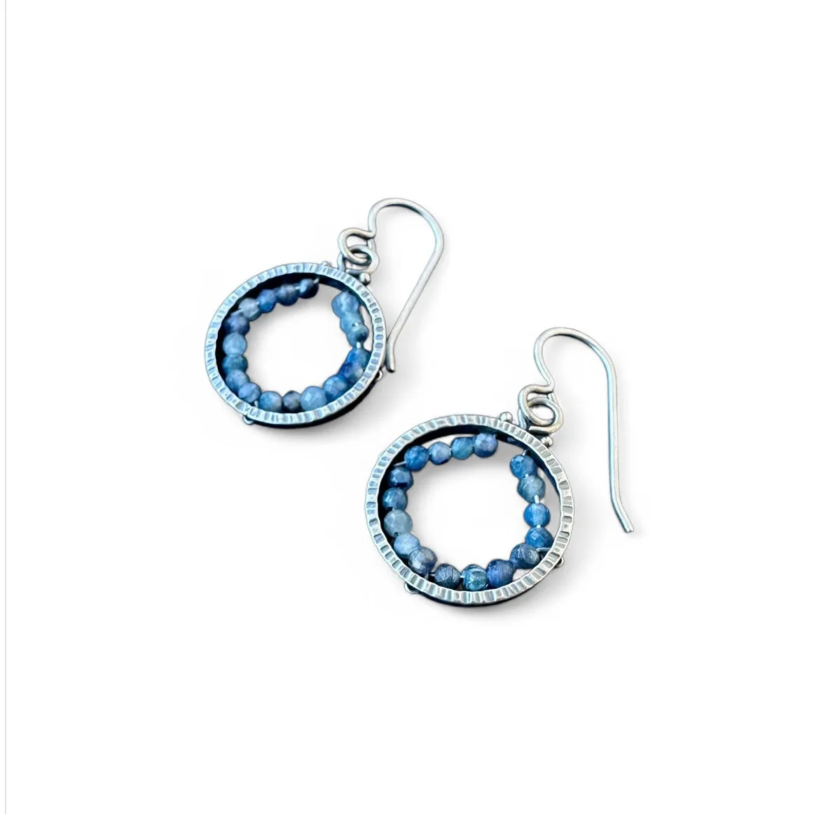 Blue Sapphire Geode Earrings, small
