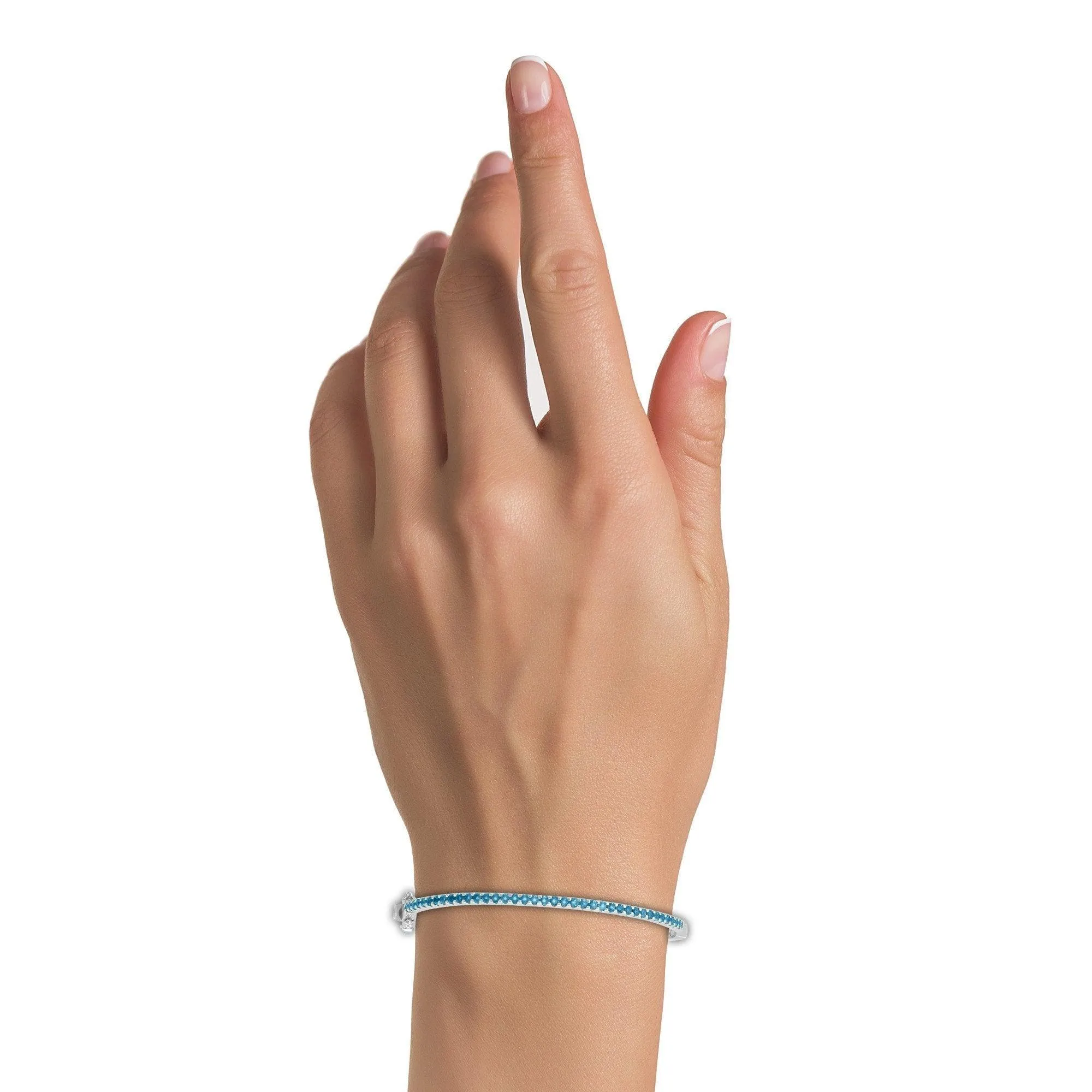 Blue Topaz Fashion Bangle in Sterling Silver