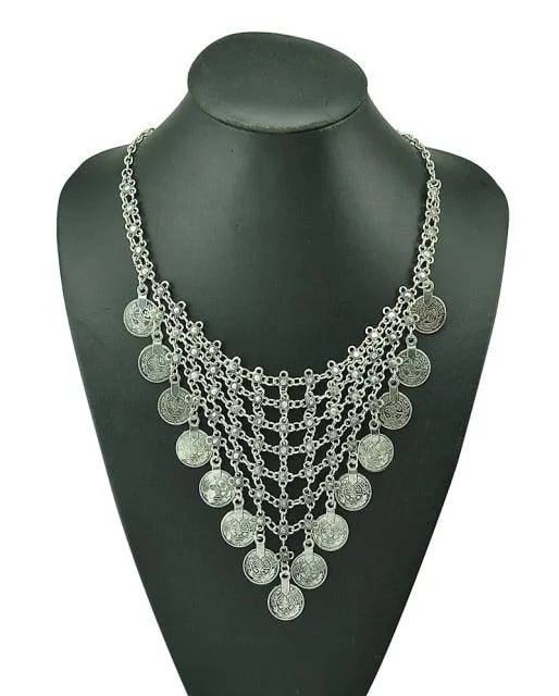 Boho Ethnic Necklace with Coins