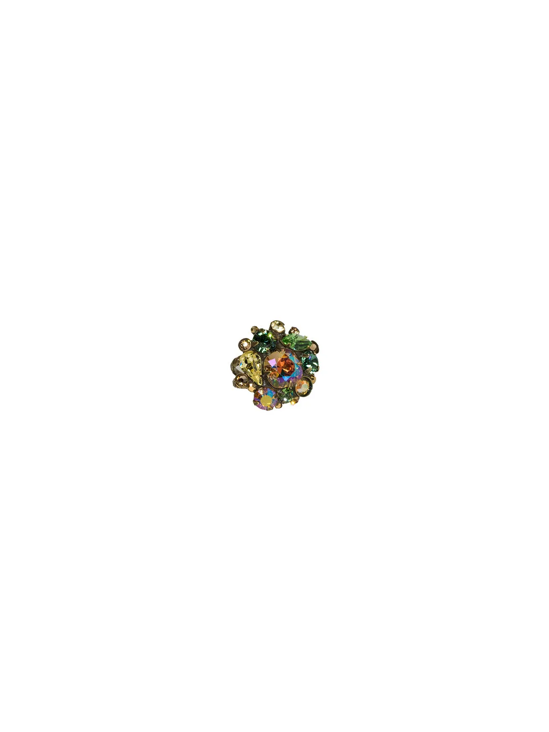 Bold Crystal Cluster Cocktail Ring - RCC1AGWL