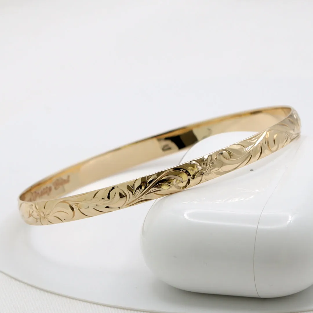 Bracelet From Hawaii With Custom Name Engraving (6mm width, Dome Style)