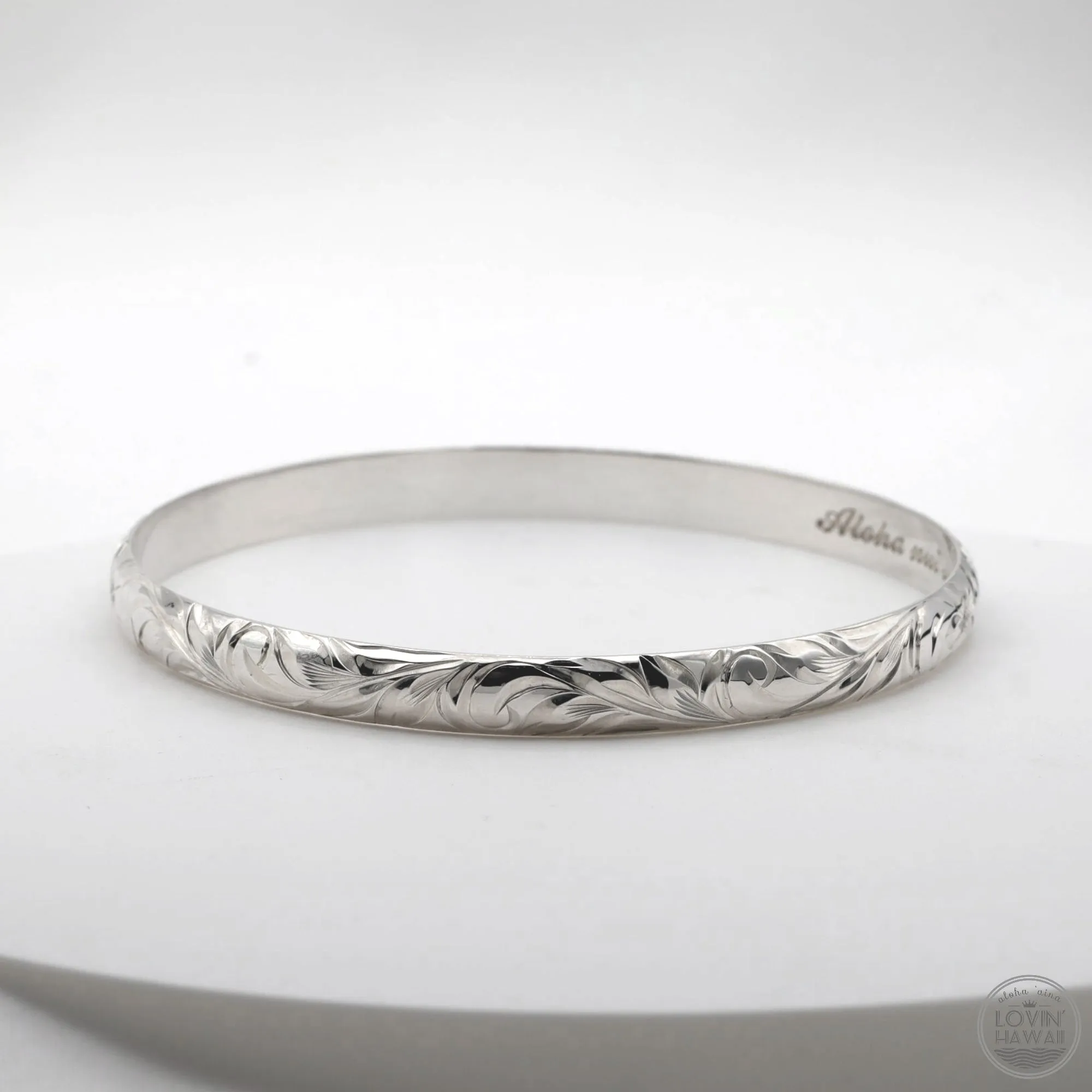 Bracelet From Hawaii With Custom Name Engraving (6mm width, Dome Style)