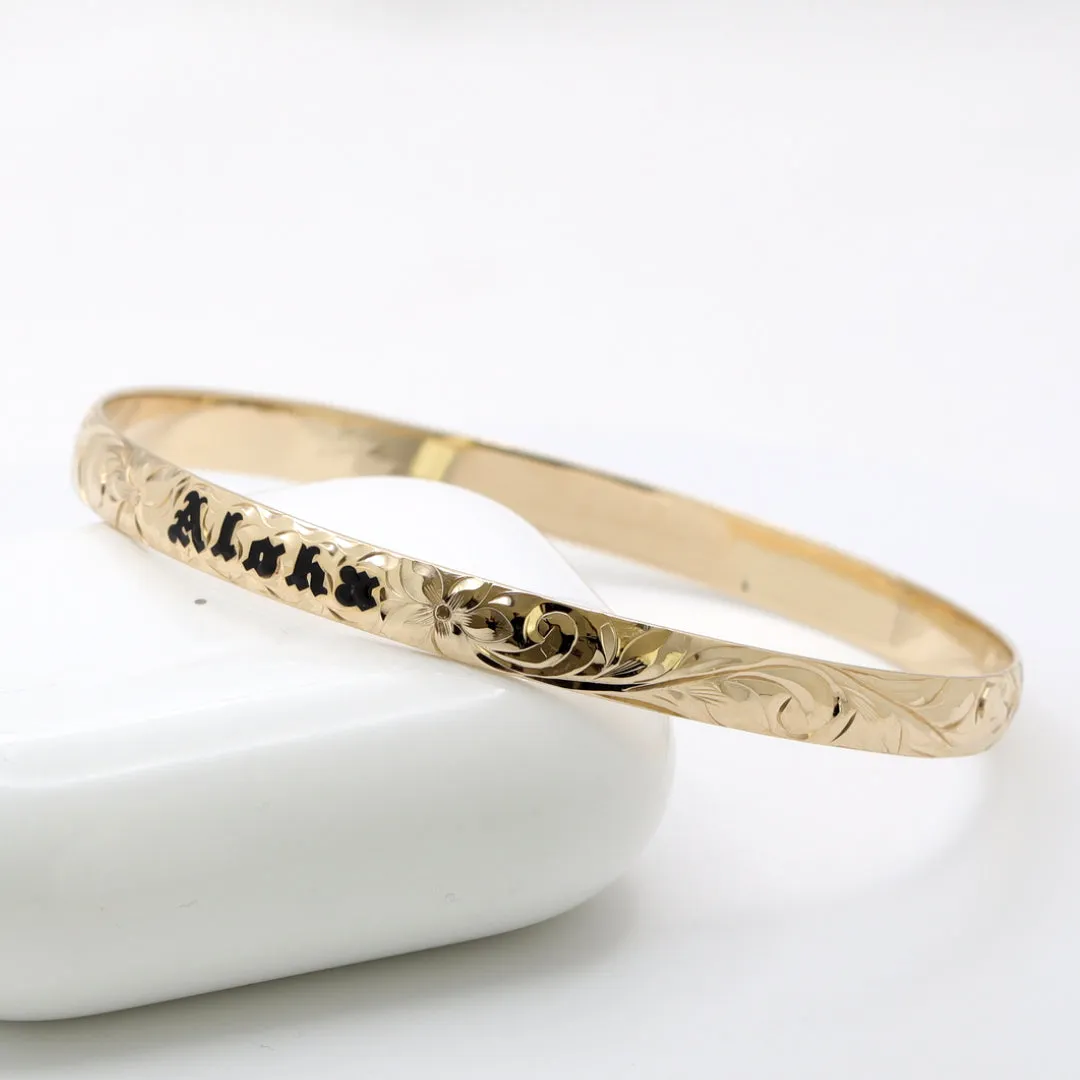 Bracelet From Hawaii With Custom Name Engraving (6mm width, Dome Style)