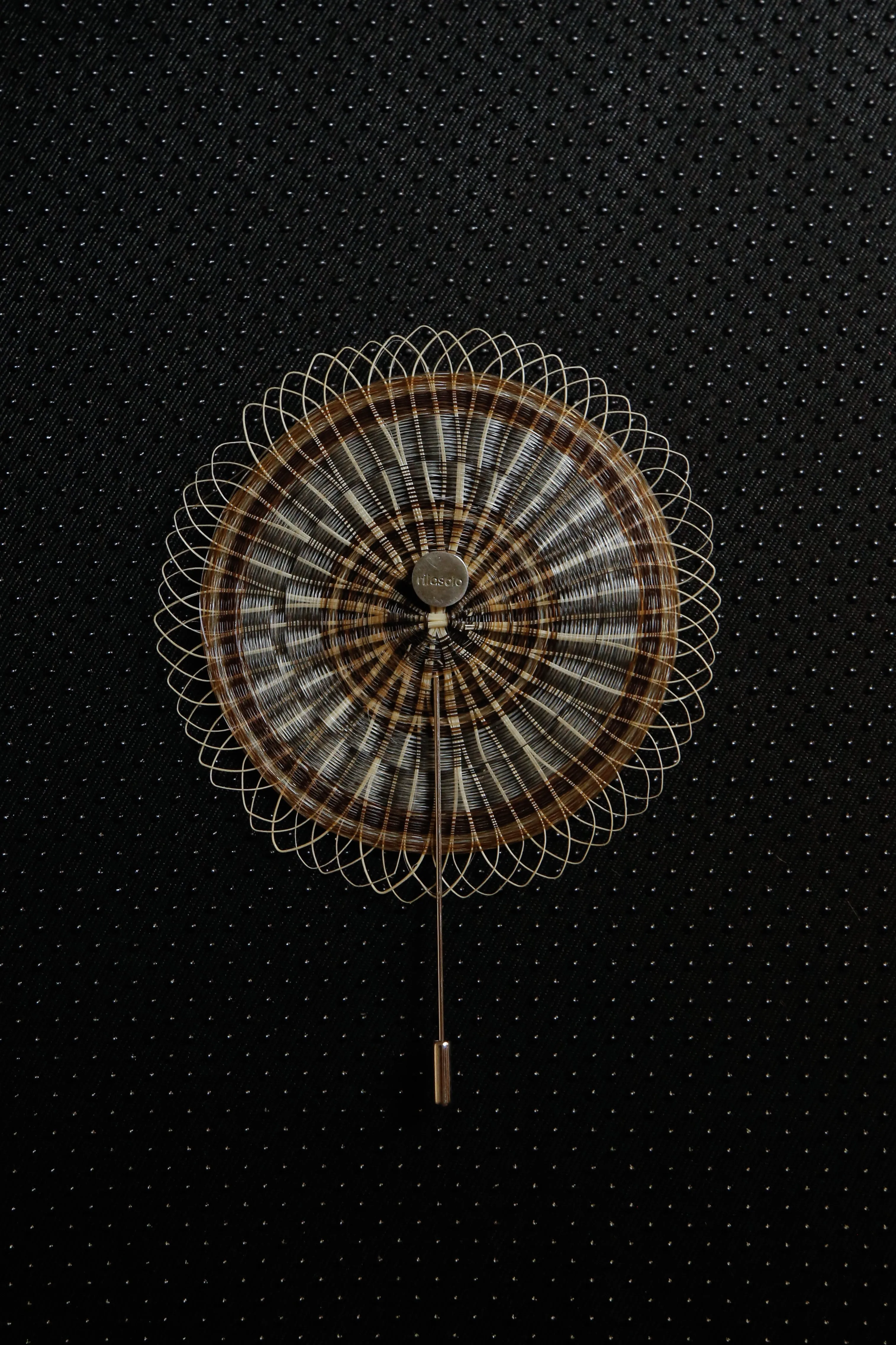 Brooch - Inti Art Jewelry - Sterling Silver, Handcrafted with Horsehair