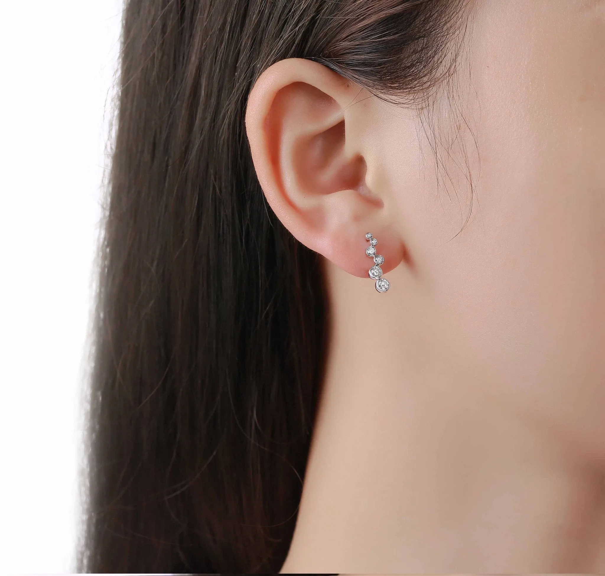 Bubbly 0.51ct Lab Grown Diamonds Earrings <br> E-00188WHT
