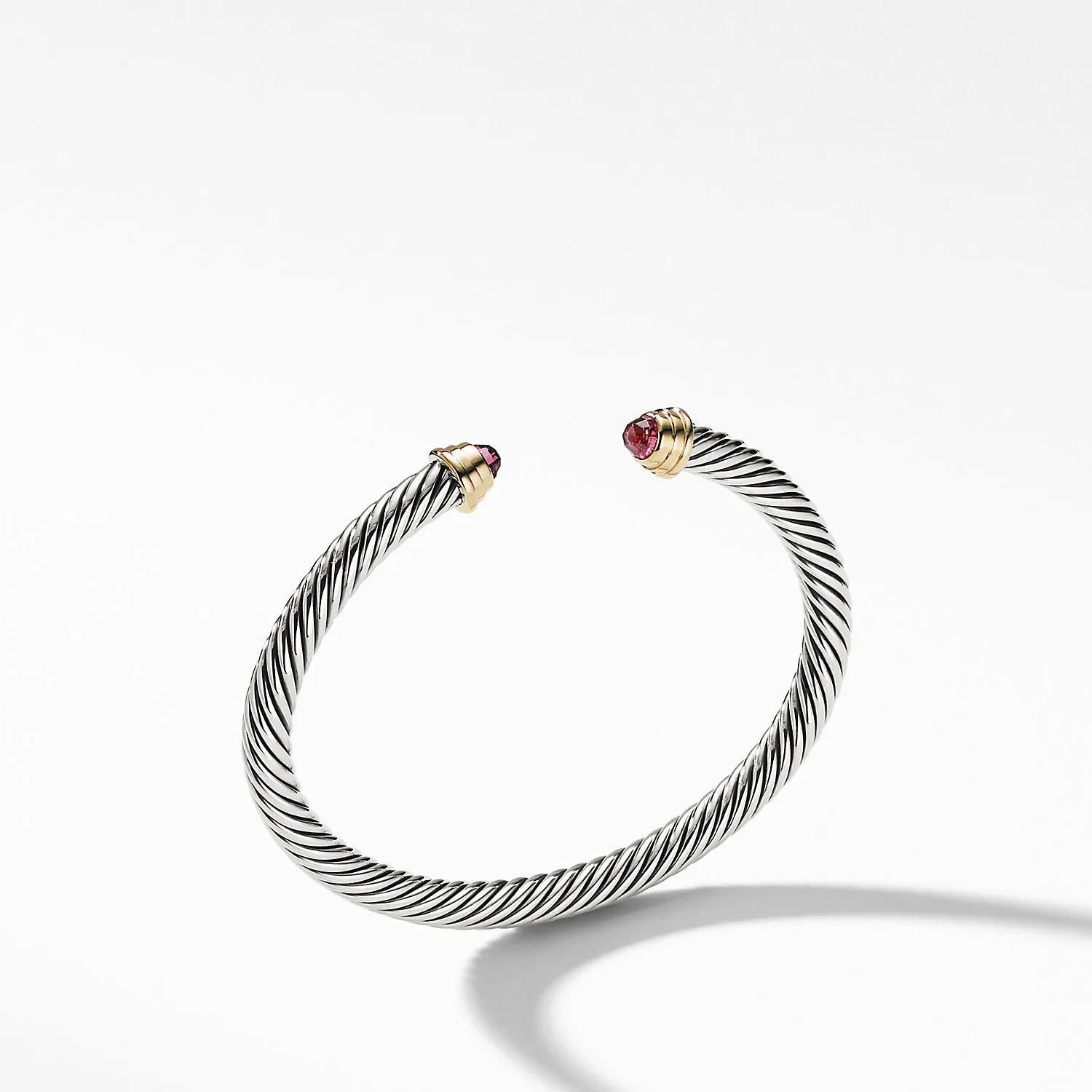 Cable Kids® Birthstone Bracelet with Pink Tourmaline and 14K Gold, 4mm
