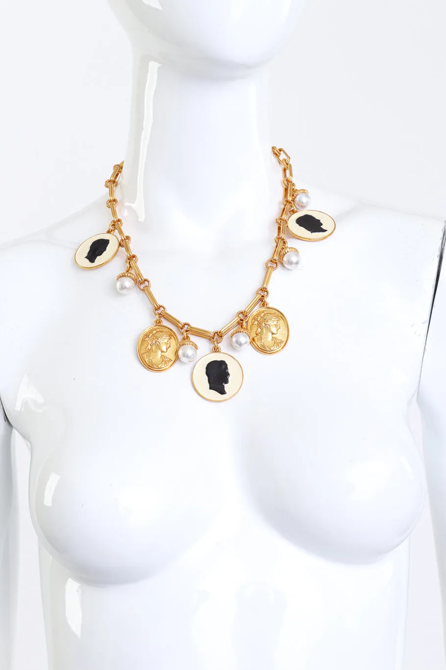 Cameo & Pearl Bauble Charm Necklace