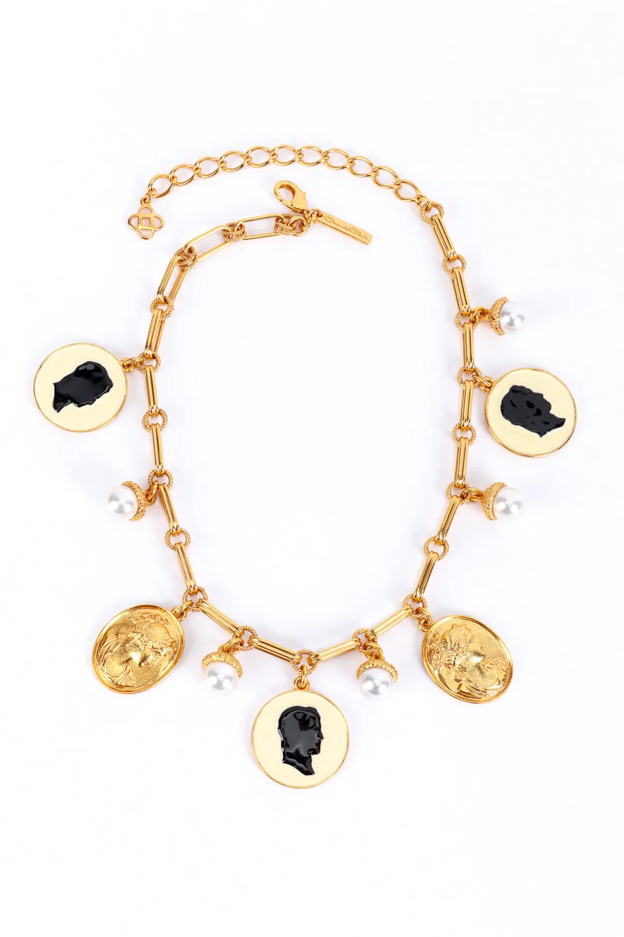 Cameo & Pearl Bauble Charm Necklace