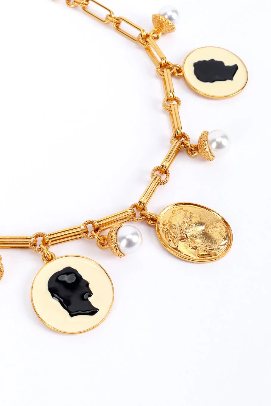 Cameo & Pearl Bauble Charm Necklace