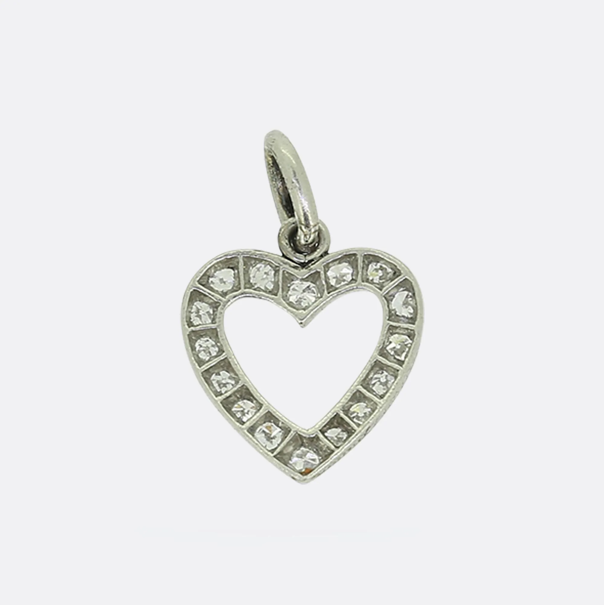 Cartier Art Deco Diamond Heart Charm Pendant