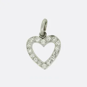 Cartier Art Deco Diamond Heart Charm Pendant