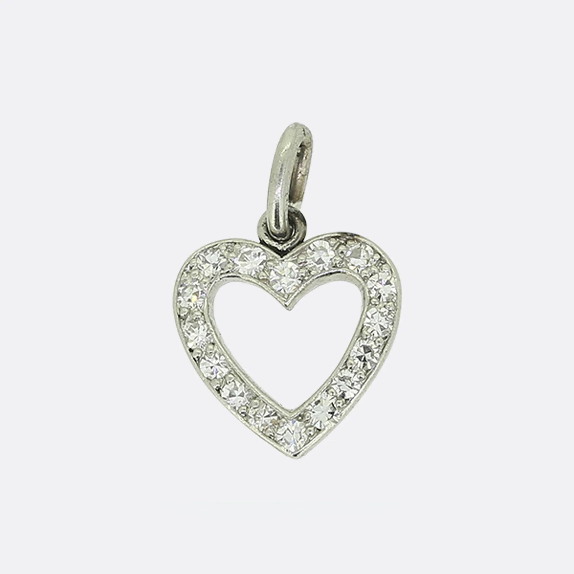 Cartier Art Deco Diamond Heart Charm Pendant