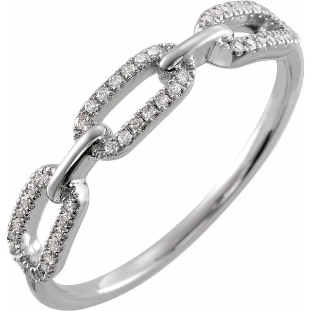 Chain Link Diamond Ring