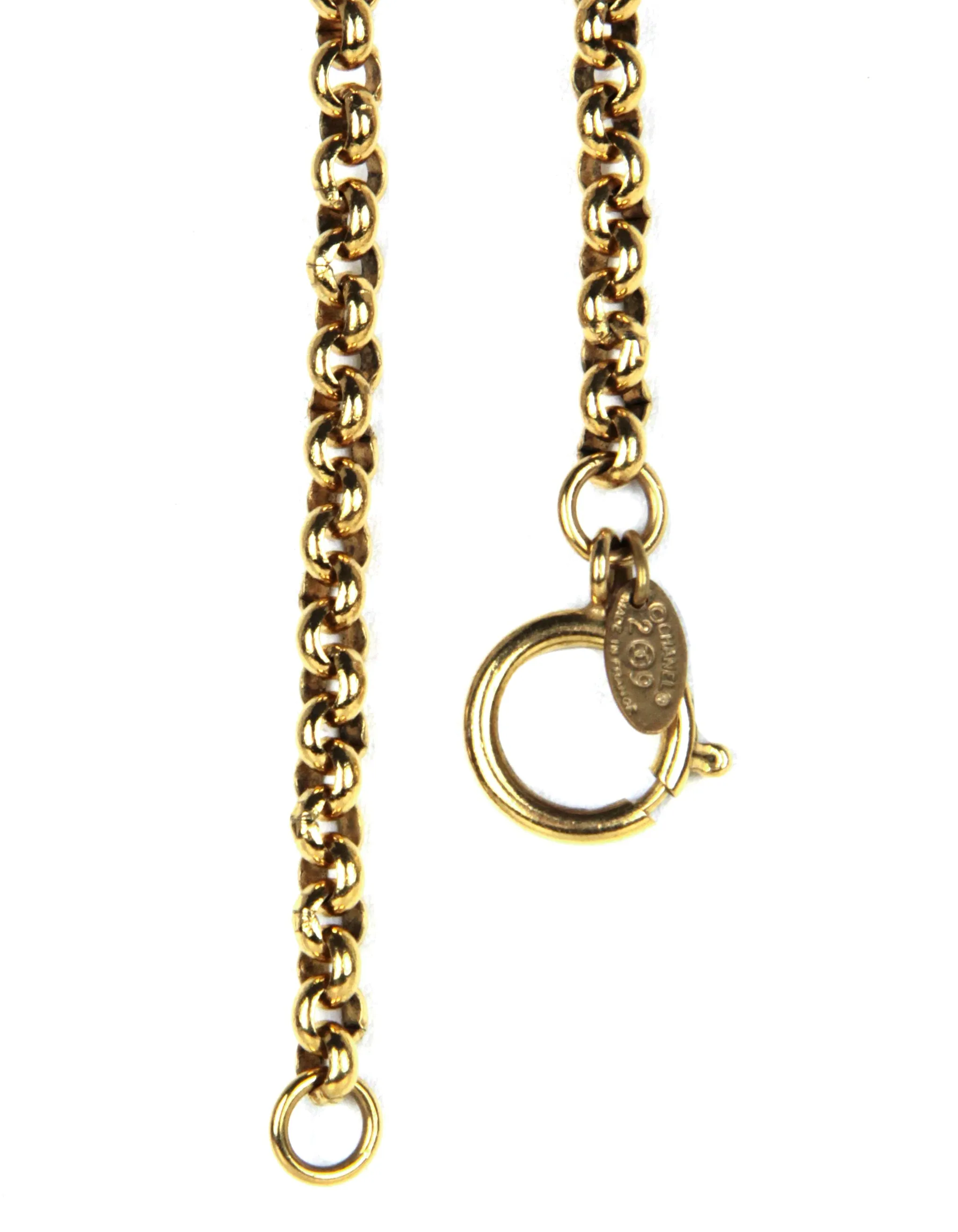 Chanel '90s Vintage Goldtone CC Pendant 23" Necklace