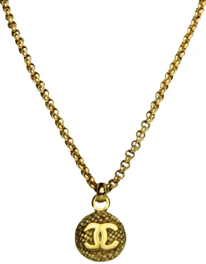 Chanel '90s Vintage Goldtone CC Pendant 23" Necklace