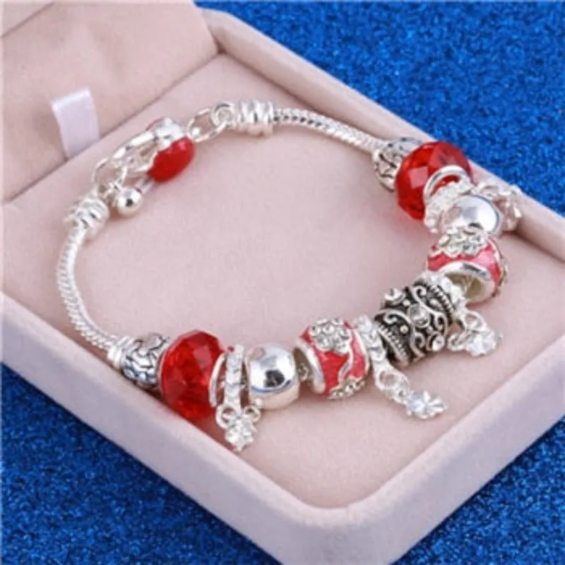 Charm Pink Zircon Bangle Bracelet for Women Anniverssary Gift Jewelry