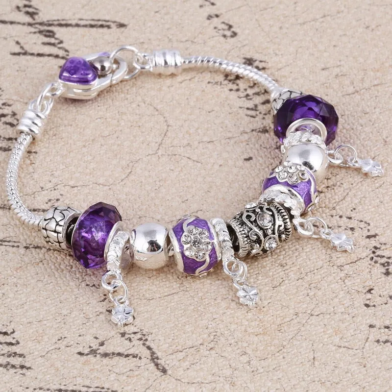 Charm Pink Zircon Bangle Bracelet for Women Anniverssary Gift Jewelry