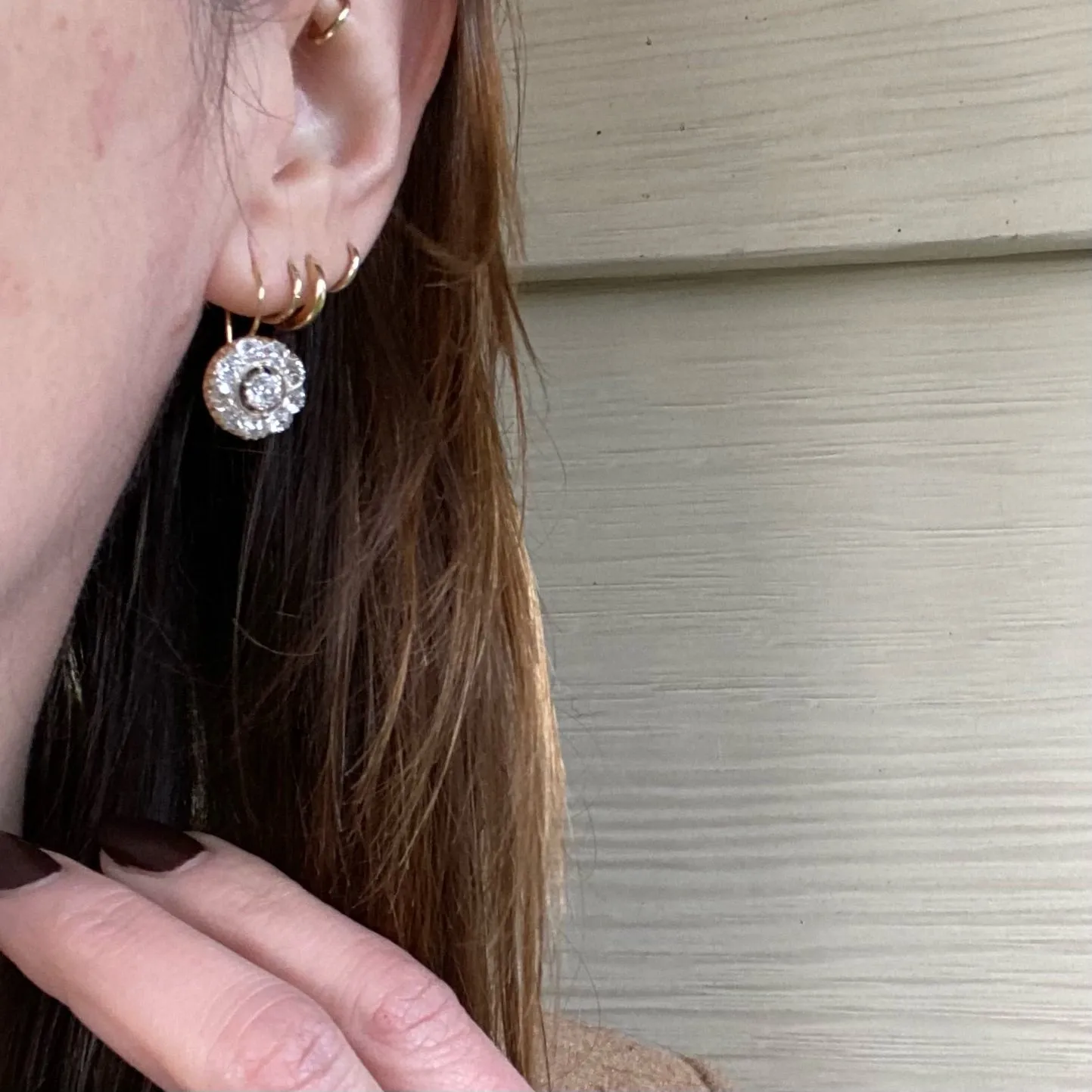 Chunky OMC Diamond Drop Earrings in Fitted Box