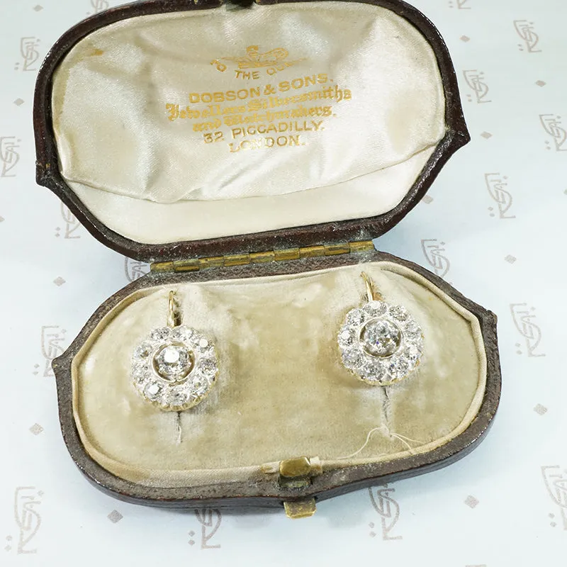 Chunky OMC Diamond Drop Earrings in Fitted Box