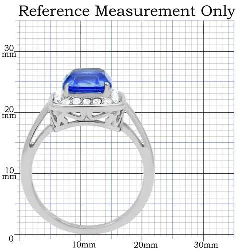 CJ178 Wholesale Women's Stainless Steel Top Grade Crystal Sapphire Ring